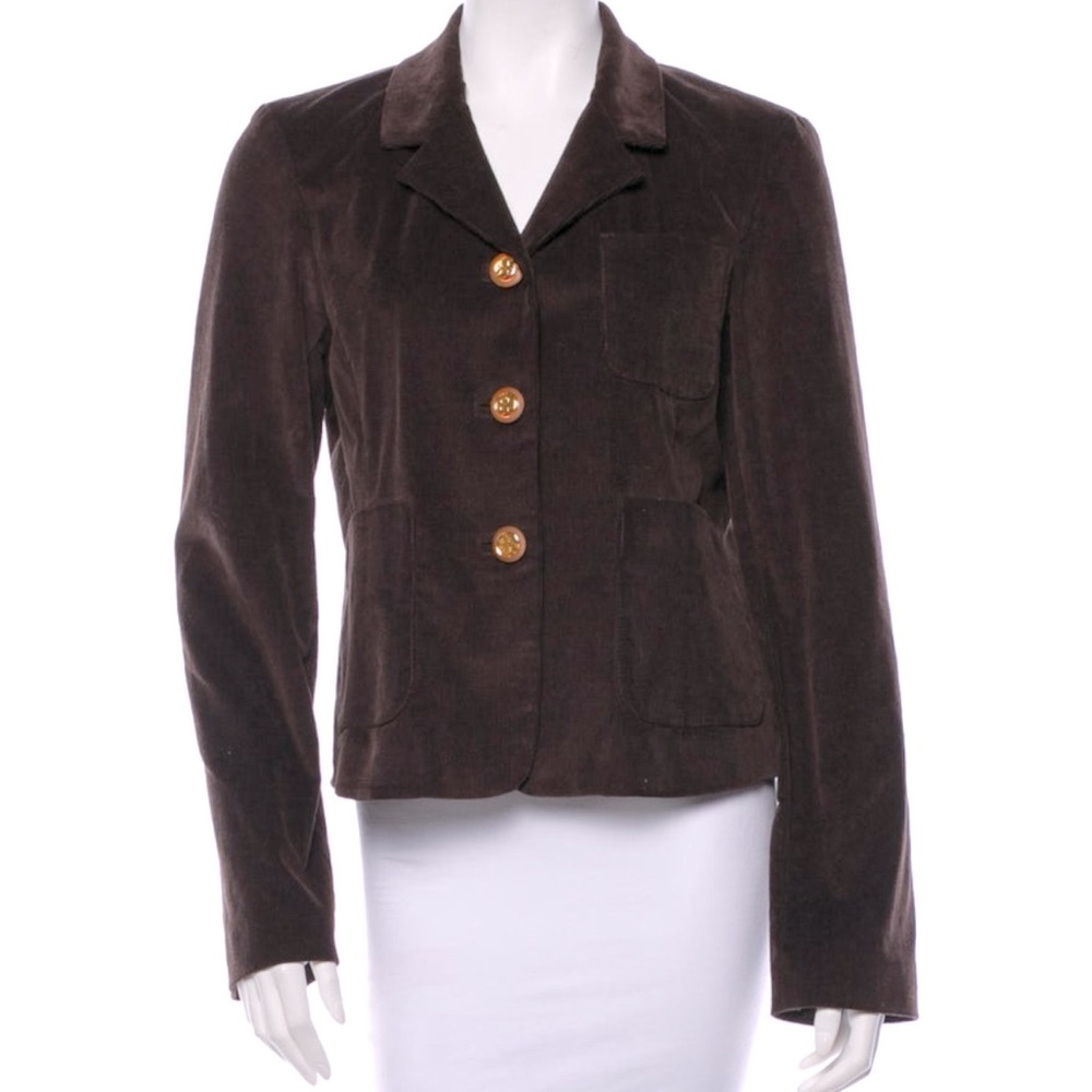 Tory Burch Brown Blazer with Gold Buttons